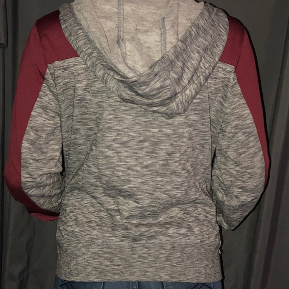 Maroon & Gray Zip-up Hoodie - Picture 2 of 2